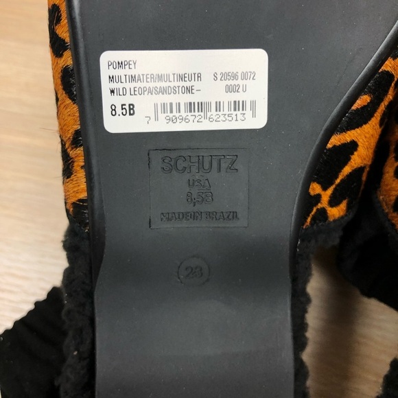 NWT Schutz Pompey Genuine Calf Hair Slingback Flat - Picture 6 of 9